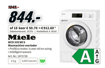 MediaMarkt Miele WCD 330 WCS Wasmachine voorlader aanbieding