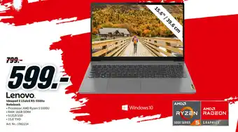 MediaMarkt Lenovo Ideapad 3 15alc6 R5-5500u Notebook aanbieding