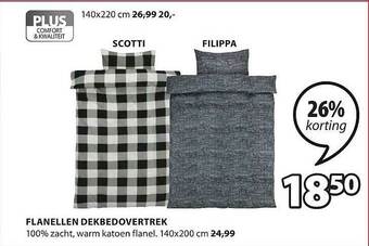 Jysk Flanellen Dekbedovertrek aanbieding