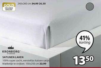 Jysk Satijnen Laken aanbieding
