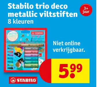 Kruidvat Stabilo Trio Deco Metallic Viltstiften 8 kleuren aanbieding