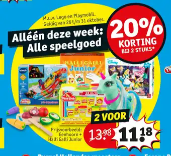 Kruidvat Eenhoorn + Halli Galli Junior 2 voor aanbieding