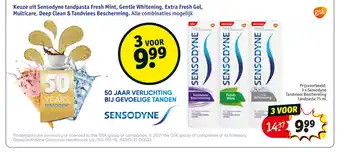 Kruidvat 3 x Sensodyne Tandvlees Bescherming Tandpasta 75 ml 3 voor aanbieding