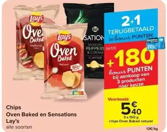 Carrefour Chips Oven Baked en Sensations Lay’s aanbieding