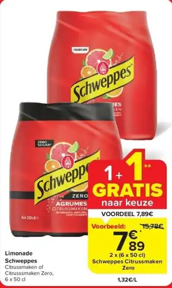 Carrefour Limonade Schweppes aanbieding