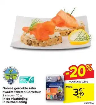 Carrefour Noorse gerookte zalm Kwaliteitsketen Carrefour aanbieding