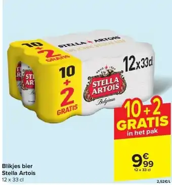 Carrefour Blikjes bier Stella Artois aanbieding