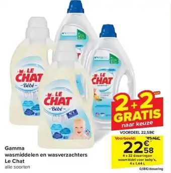 Carrefour Gamma wasmiddelen en wasverzachters Le Chat aanbieding