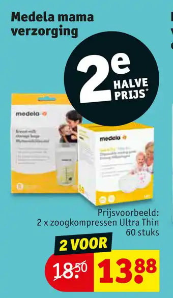 Kruidvat Medela Mama Verzorging 2 x Zoogkompressen Ultra Thin 60 stuks aanbieding