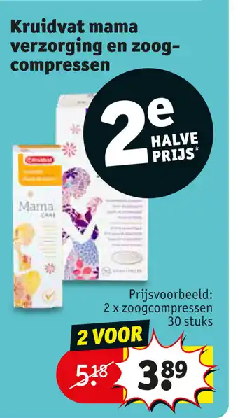 Kruidvat Mama Verzorging En Zoog-Compressen 2 x Zoogcompressen aanbieding