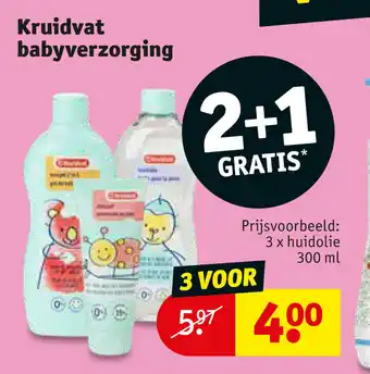 Kruidvat Babyverzorging 3 x Huidolie 300 ml aanbieding