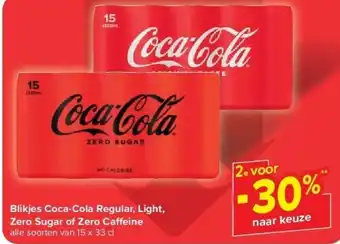 Carrefour Blikjes Coca-Cola Regular, Light, Zero Sugar of Zero Ca eine aanbieding