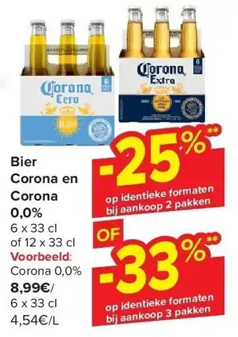 Carrefour Bier Corona en Corona 0,0% aanbieding