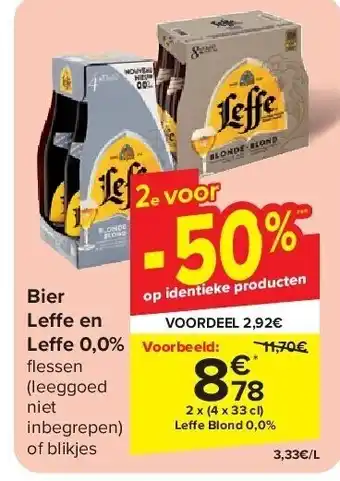 Carrefour Bier Le e en Le e 0,0% aanbieding