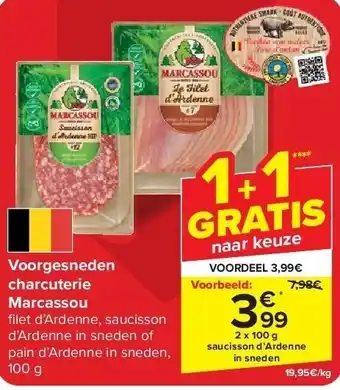 Carrefour Voorgesneden charcuterie Marcassou aanbieding