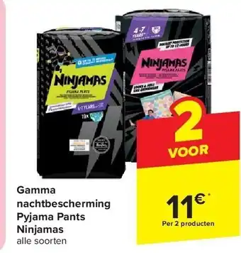 Carrefour Gamma nachtbescherming Pyjama Pants Ninjamas aanbieding