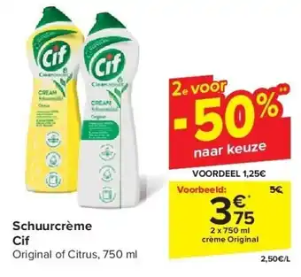 Carrefour Schuurcrème Cif aanbieding