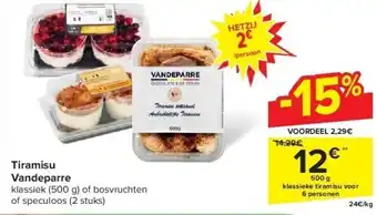 Carrefour Tiramisu Vandeparre aanbieding