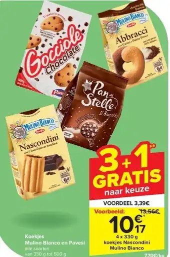 Carrefour Koekjes Mulino Bianco en Pavesi aanbieding