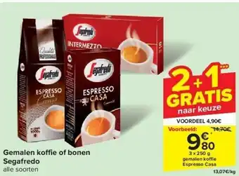 Carrefour Gemalen ko e of bonen Segafredo aanbieding