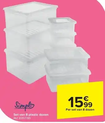 Carrefour Set van 8 plastic dozen aanbieding