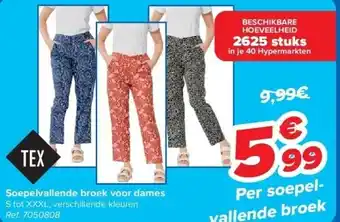 Carrefour Soepelvallende broek voor dames aanbieding