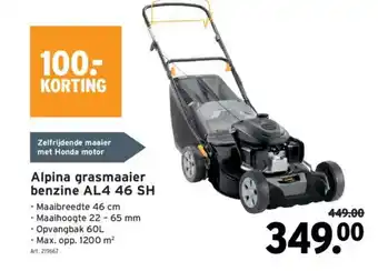 GAMMA Alpina grasmaaier benzine AL4 46 SH aanbieding