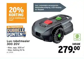 GAMMA Lux robotmaaier 300 20V aanbieding