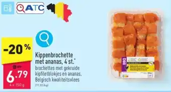 ALDI Kippenbrochette met ananas aanbieding