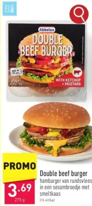 ALDI Double beef burger 275G aanbieding