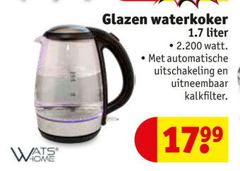 Kruidvat Glazen Waterkoker 1,7 liter aanbieding