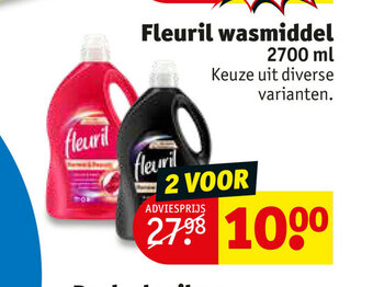 Kruidvat Fleuril Wasmiddel 2700 ml aanbieding