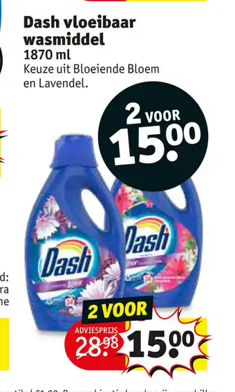 Kruidvat Dash Vloeibaar Wasmiddel 1870 ml 2 voor aanbieding