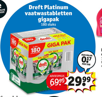 Kruidvat Dreft Platinum Vaatwastabletten Gigapak aanbieding