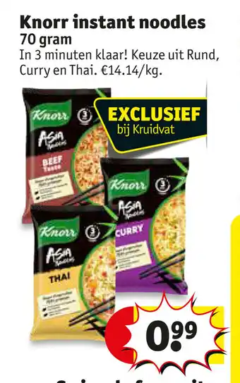 Kruidvat Knorr Instant Noodles 70 gram aanbieding
