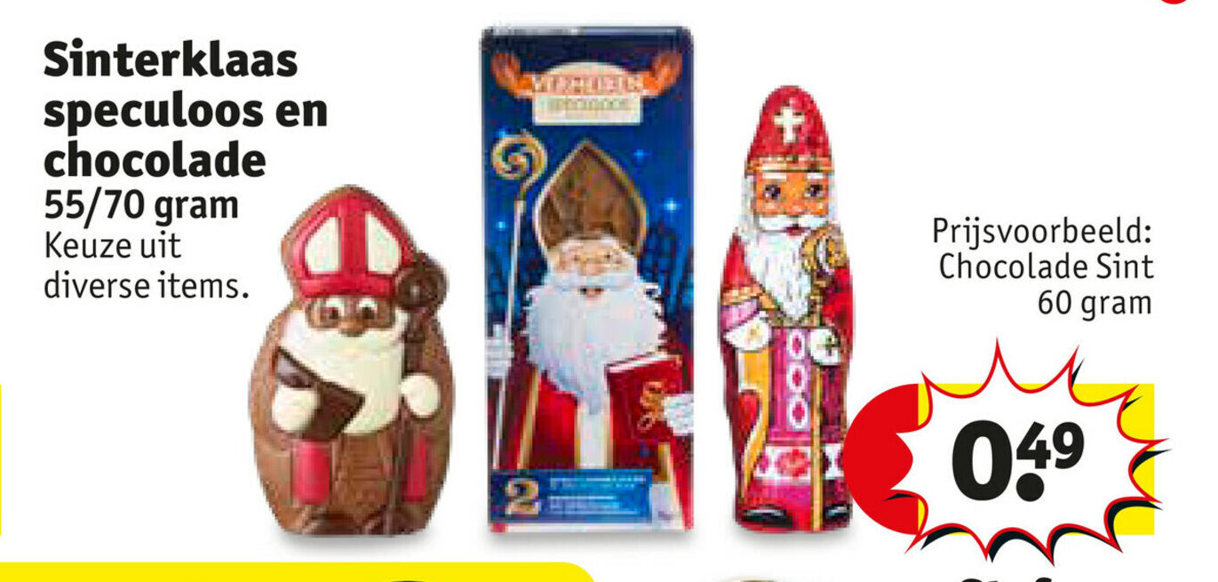 Sinterklaas Speculoos En Chocolade Chocolade Sint 60 gram promotie bij
