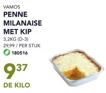 Bidfood VAMOS PENNE MILANAISE MET KIP aanbieding