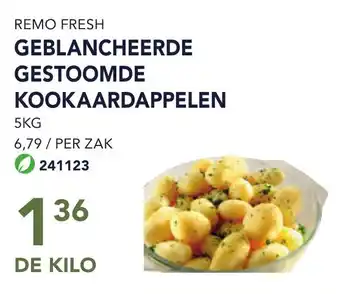 Bidfood REMO FRESH GEBLANCHEERDE GESTOOMDE KOOKAARDAPPELEN 5KG aanbieding