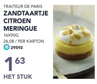 Bidfood TRAITEUR DE PARIS ZANDTAARTJE CITROEN MERINGUE aanbieding