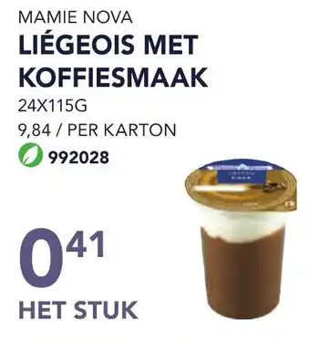 Bidfood MAMIE NOVA LIÉGEOIS MET KOFFIESMAAK aanbieding