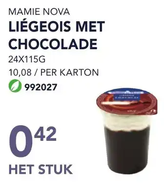 Bidfood MAMIE NOVA LIÉGEOIS MET CHOCOLADE aanbieding