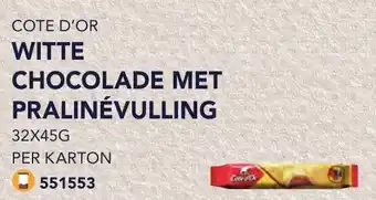 Bidfood COTE D'OR WITTE CHOCOLADE MET PRALINÉVULLING aanbieding