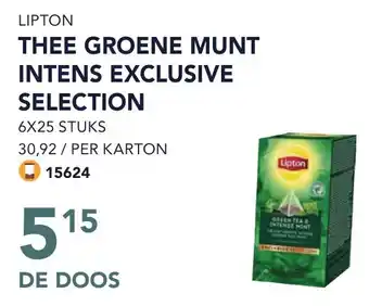 Bidfood LIPTON THEE GROENE MUNT INTENS EXCLUSIVE SELECTION aanbieding