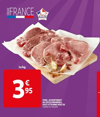 Auchan Porc: Assortiment De Cotes Premieres, Filet Et Echine Avec Os aanbieding