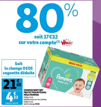 Auchan Changes Baby Dry Protection Integral Mega Pampers aanbieding