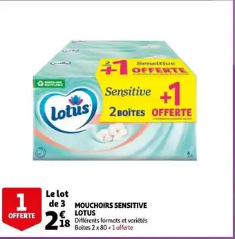Auchan Mouchoirs Sensitive Lotus aanbieding
