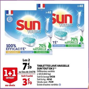 Auchan Tablettes Lave Vaisselle Sun Tout En 1 aanbieding