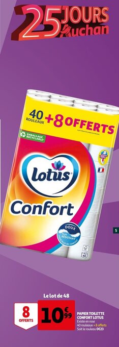 Auchan Papier Toilette Confort Lotus aanbieding