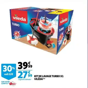 Auchan Kit De Lavage Turbo X1 Vileda aanbieding