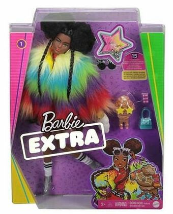 ToyChamp Barbie EXTRA - Rainbow Coat pop met diertje aanbieding